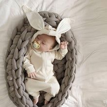 Load image into Gallery viewer, Bunny Ears Zipper Jumpsuit - Cream