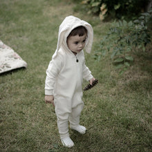 Load image into Gallery viewer, Bunny Ears Zipper Jumpsuit - Cream