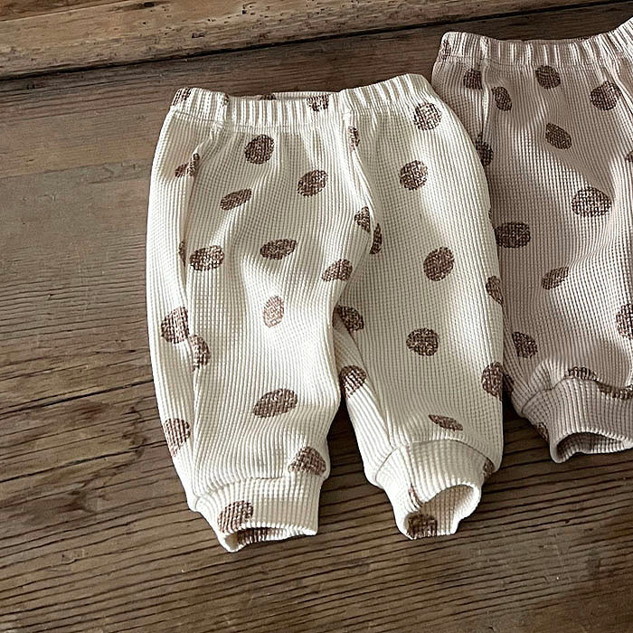 Dots Waffle Pants - Ivory